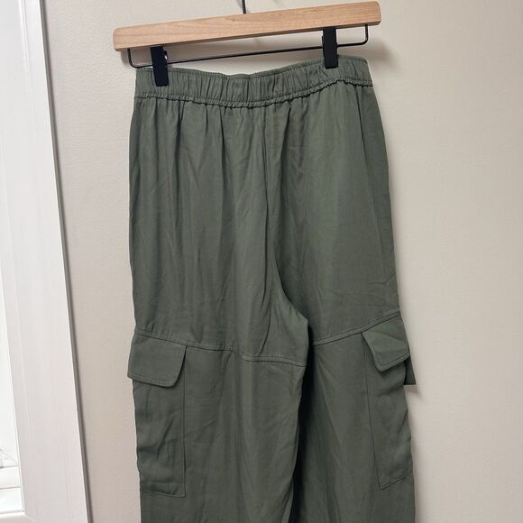 Zara Women’s Cargo Pants Size XS Olive Green Drawstring Casual High Waist‎ NWT - Picture 9 of 14